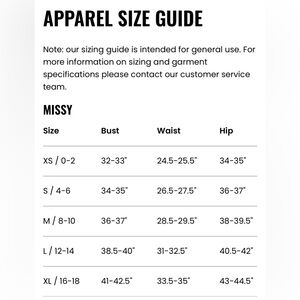 Juicy Couture Size Guide